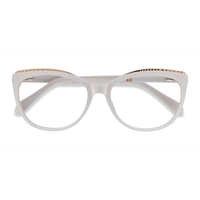 Female s horn White Acetate Prescription eyeglasses - Eyebuydirect s Brilliance