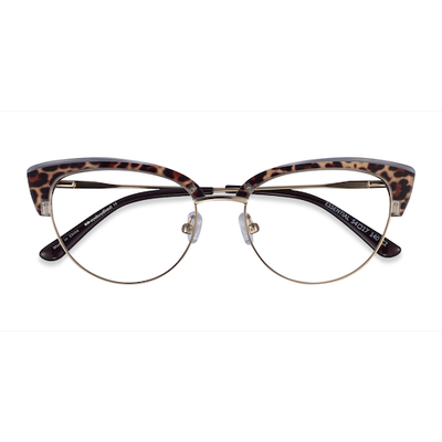 Female s horn Leopard & Gold Acetate, Metal Prescription eyeglasses - Eyebuydirect s Essential