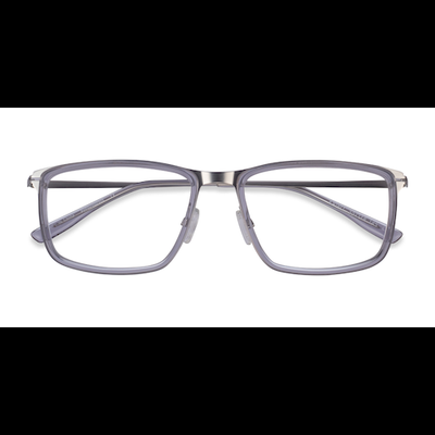 Male s rectangle Clear Gray Silver Acetate,Metal Prescription eyeglasses - Eyebuydirect s Kairo