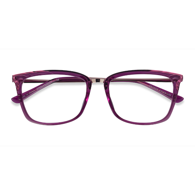 Female s rectangle Purple Gold Acetate,Metal Prescription eyeglasses - Eyebuydirect s Grande