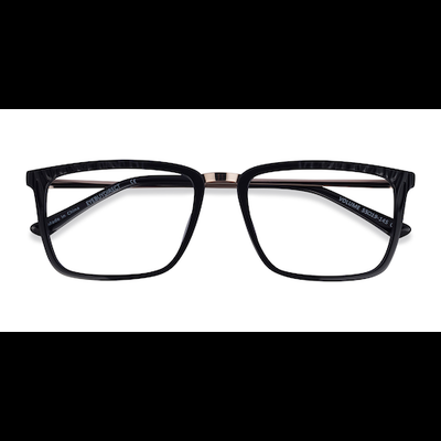 Male s rectangle Black Gold Acetate,Metal Prescription eyeglasses - Eyebuydirect s Volume