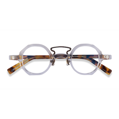 Unisex s round Clear Tortoise Acetate,Metal Prescription eyeglasses - Eyebuydirect s Very