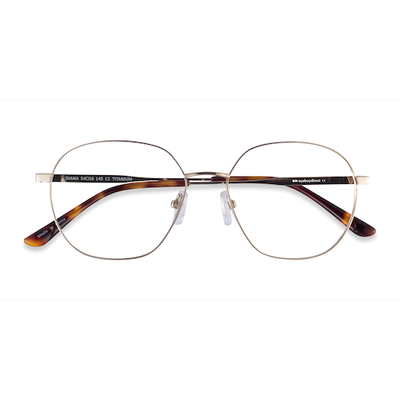 Unisex s square Gold Titanium Prescription eyeglasses - Eyebuydirect s Diana