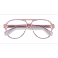 Unisex s aviator Clear Pink Acetate Prescription eyeglasses - Eyebuydirect s Iggy