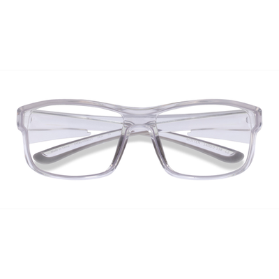 Unisex s rectangle Clear Gray Plastic Prescription eyeglasses - Eyebuydirect s Molten