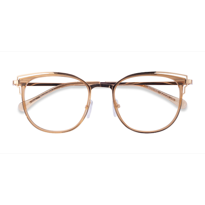 Female s square Clear Yellow Gold Acetate,Metal Prescription eyeglasses - Eyebuydirect s Moving