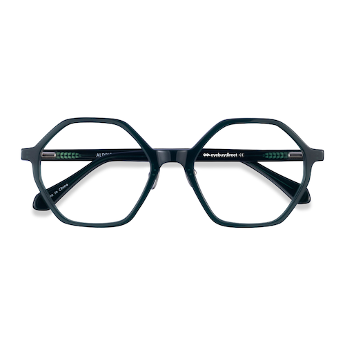 Unisex s geometric Dark Green Acetate Prescription eyeglasses - Eyebuydirect s Aldridge