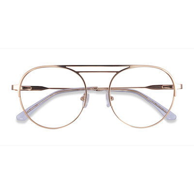 Unisex s aviator Matte Gold Metal Prescription eyeglasses - Eyebuydirect s Parallel
