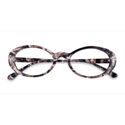 Female s oval Brown Gold Floral Acetate Prescription eyeglasses - Eyebuydirect s Jetta