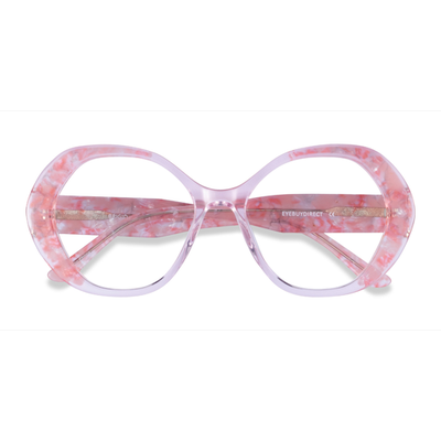 Female s geometric Pink Acetate Prescription eyeglasses - Eyebuydirect s Brigid