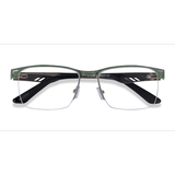 Male s rectangle Green Silver Black Metal Prescription eyeglasses - Eyebuydirect s Taxi