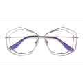 Female s geometric Matte Silver Metal Prescription eyeglasses - Eyebuydirect s Magnet