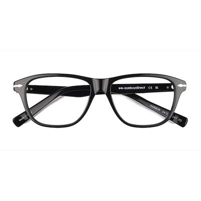 Unisex s oval Black Acetate Prescription eyeglasses - Eyebuydirect s Harbor
