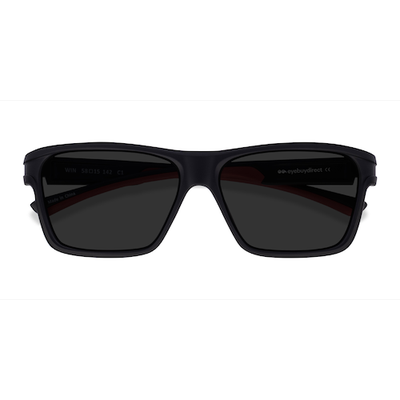 Unisex s rectangle Black & Red Plastic Prescription sunglasses - Eyebuydirect s Win