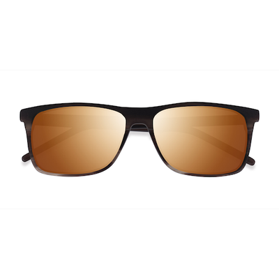 Male s rectangle Matte Striped Brown Acetate Prescription sunglasses - Eyebuydirect s Catch