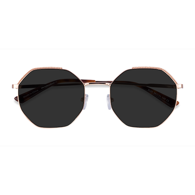 Unisex s geometric Rose Gold Metal Prescription sunglasses - Eyebuydirect s Elsa