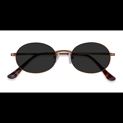 Unisex s oval Bronze Metal Prescription sunglasses - Eyebuydirect s Culture