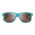 Unisex s square Turquoise Brown Plastic Prescription sunglasses - Eyebuydirect s Maritime