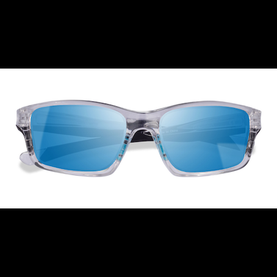 Unisex s rectangle Clear Black Plastic Prescription sunglasses - Eyebuydirect s Cycle