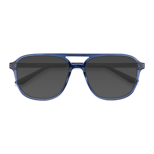 Unisex s aviator Shiny Crystal Navy Acetate Prescription sunglasses - Eyebuydirect s Zeal Sun