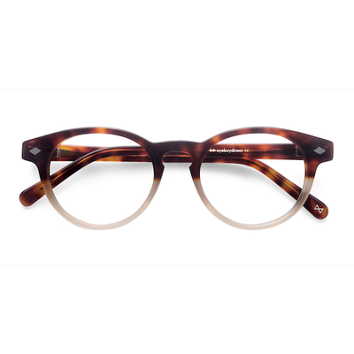 Unisex s round Macchiato Tortoise Acetate Prescription eyeglasses - Eyebuydirect s Concept