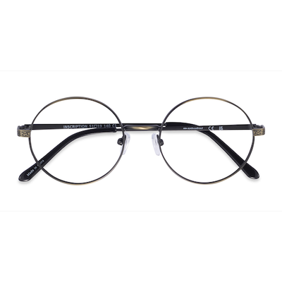 Unisex s round Bronze Metal Prescription eyeglasses - Eyebuydirect s Inscription