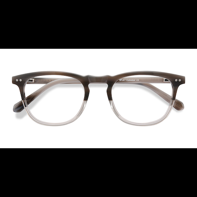 Unisex s rectangle Striped Clear Acetate Prescription eyeglasses - Eyebuydirect s Illusion