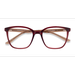 Female s square Clear Red & Clear Brown Plastic Prescription eyeglasses - Eyebuydirect s Identical