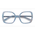 Female s square Light Blue Acetate Prescription eyeglasses - Eyebuydirect s Irene