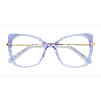 Female s horn Clear Blue Purple Acetate,Metal Prescription eyeglasses - Eyebuydirect s Delancey