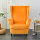 Wing Chair Slipcover 2 Piece Set - 2 IN 1 Design Removable Soft Velvet Wingback Chair Covers Armchair Stretch Covers Furniture Protector for Wingback Chairs Living Room Bedroom Hotel (Orange)