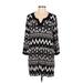 H&M Casual Dress - Sweater Dress: Black Aztec or Tribal Print Dresses - Women's Size Large