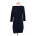 Club Monaco Cocktail Dress - Sweater Dress: Blue Marled Dresses - Women's Size Small