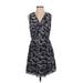 Rebecca Taylor Casual Dress - A-Line V-Neck Sleeveless: Black Snake Print Dresses - Women's Size 2