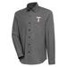 Men's Antigua Black/White Texas Rangers Compression Long Sleeve Button-Down Shirt