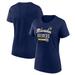 Women's Fanatics Branded Navy Milwaukee Brewers Logo Fitted T-Shirt