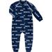 Toddler Navy New England Patriots Allover Print Raglan Full-Zip Sleeper