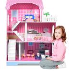 Aufun - Maison de poupىe en Bois mdf et Mobilier avec 3 ىtages