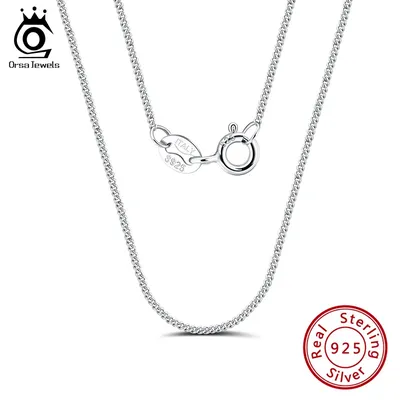 ORSA JUWELEN Italienischen 925 Sterling Silber 1,0mm Seite Kette Halskette Sterling Silber Anhänger