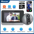 Wsdcam-Sonnette sans fil WiFi Tuya pour la maison 4.3 " 1080P caméra HD judas de porte