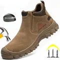 Chaussures de sécurité de chaussures de travail confortables de bottes des hommes avec le chapeau en