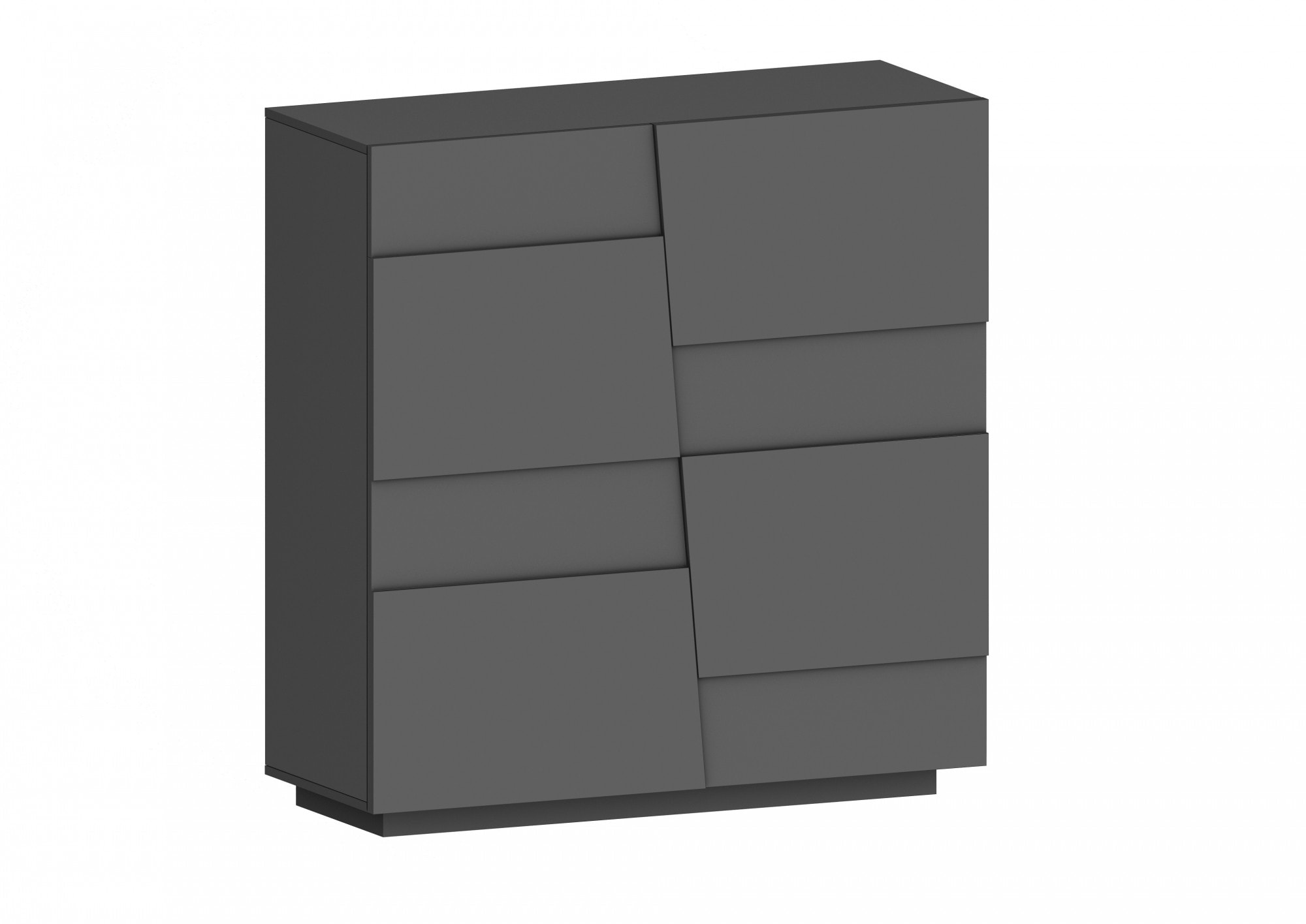 Highboard INOSIGN "Pongo", schwarz (anthrazit matt), B:120cm H:126cm T:44,2cm, Spanplatte, Sideboards Image