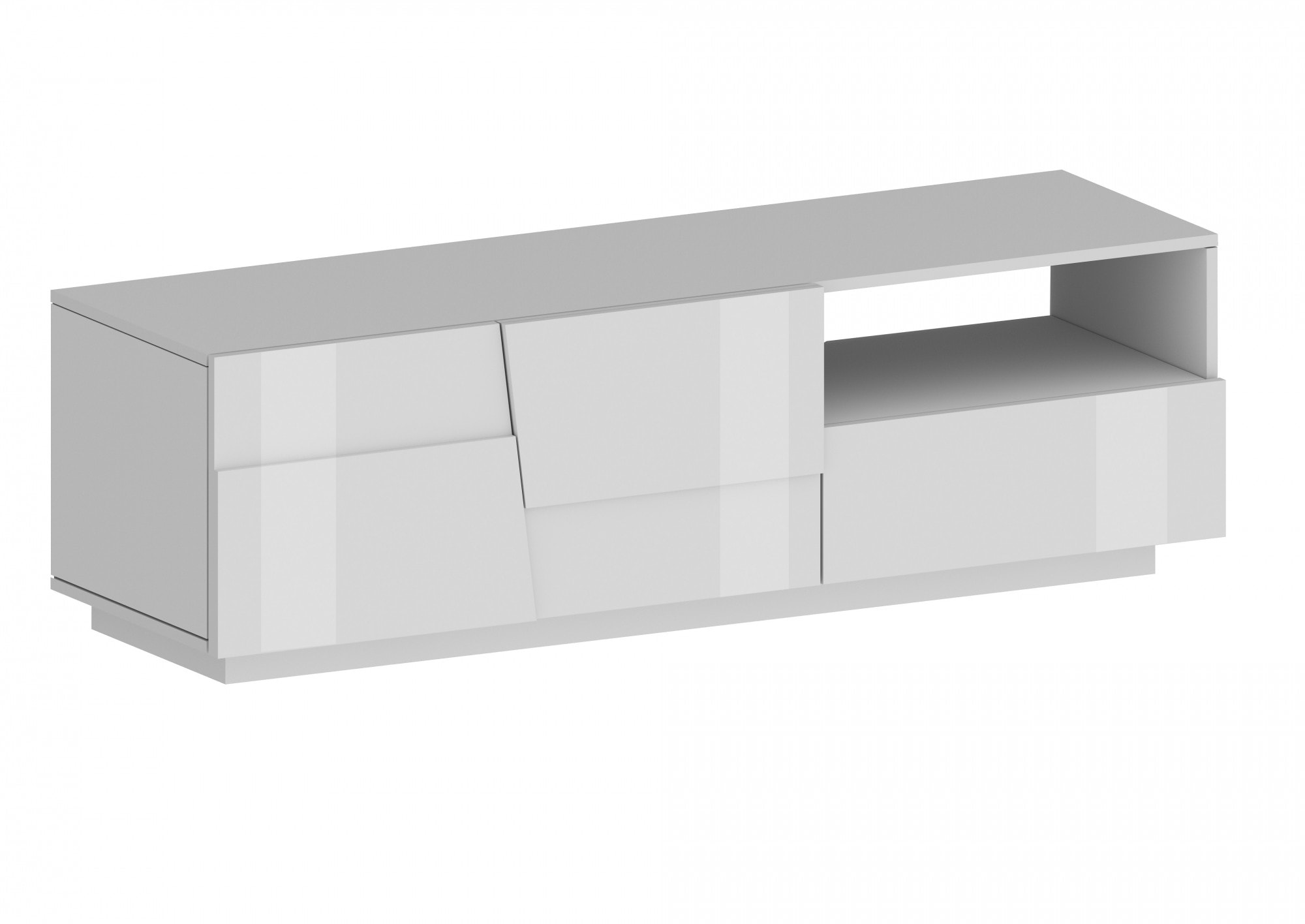 Lowboard HOME AFFAIRE "Pongo", weiß (weiß hochglanz), B:150cm H:46cm T:44,2cm, Spanplatte, Sideboards, Lowboard
