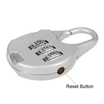 3 Digit Combination Padlock, 3.1mm Shackle, Zinc Alloy Lock