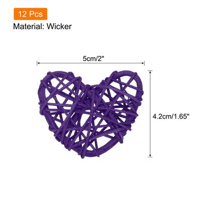 12Pcs Heart Rattan Ball Vase Filler Home Decoration 2 in