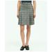 Brooks Brothers Women's Stretch Wool Prince of Wales A-Line Pleated Skirt | Grey | Size 4