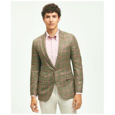 Brooks Brothers Men's Classic Fit Wool-Linen Overcheck 1818 Sport Coat | Size 44 Long