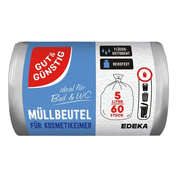 Gut & Günstig 60 Kosmetikeimerbeutel 5 L transparent Image