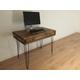 Reclaimed Pine Box Desk with Drawer Solid Wood Dressing Table Metal Hairpin Legs FREE UK