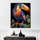 Geometric toucan wall art Abstract toucan painting bull wall art poster -Print Only